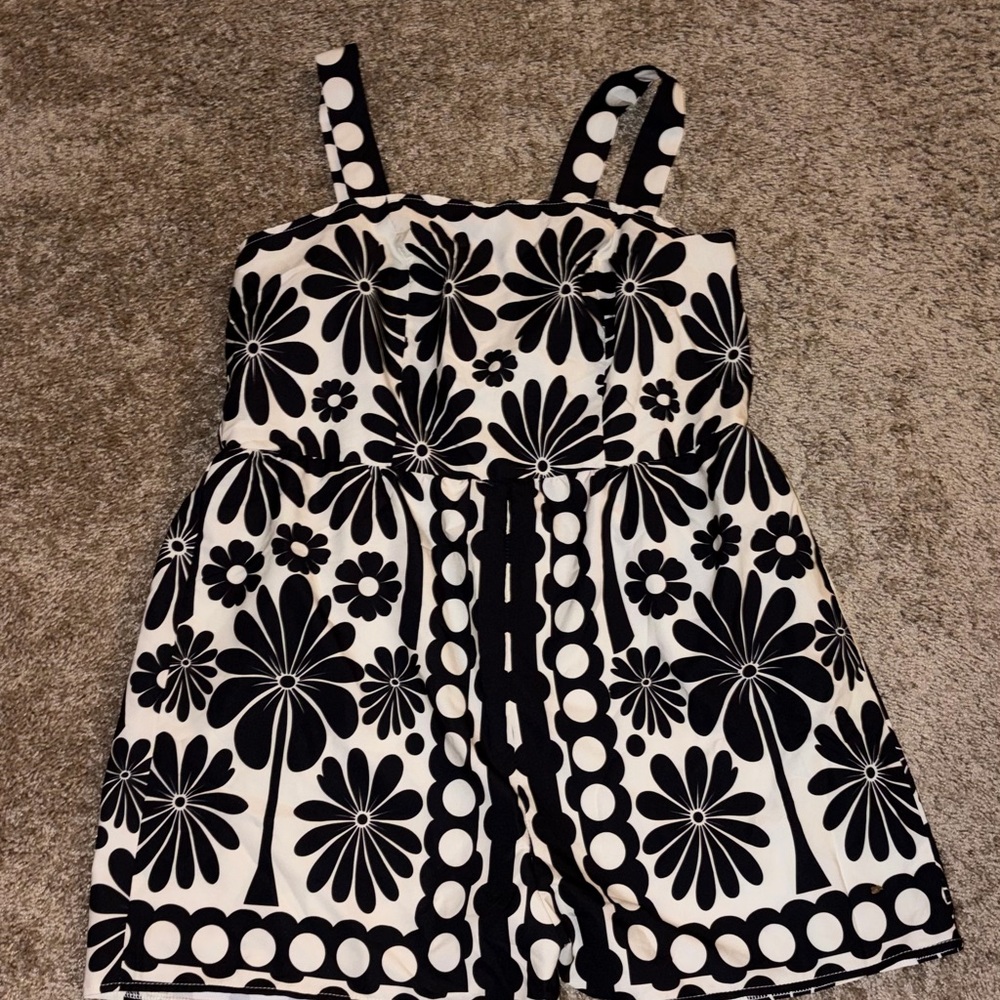Black & White Floral Strap Sundress